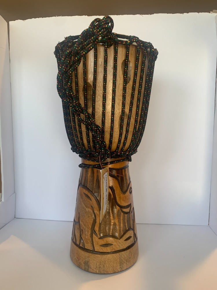 Deep Carved Elephants Djembe Bongo Drum by JIVE