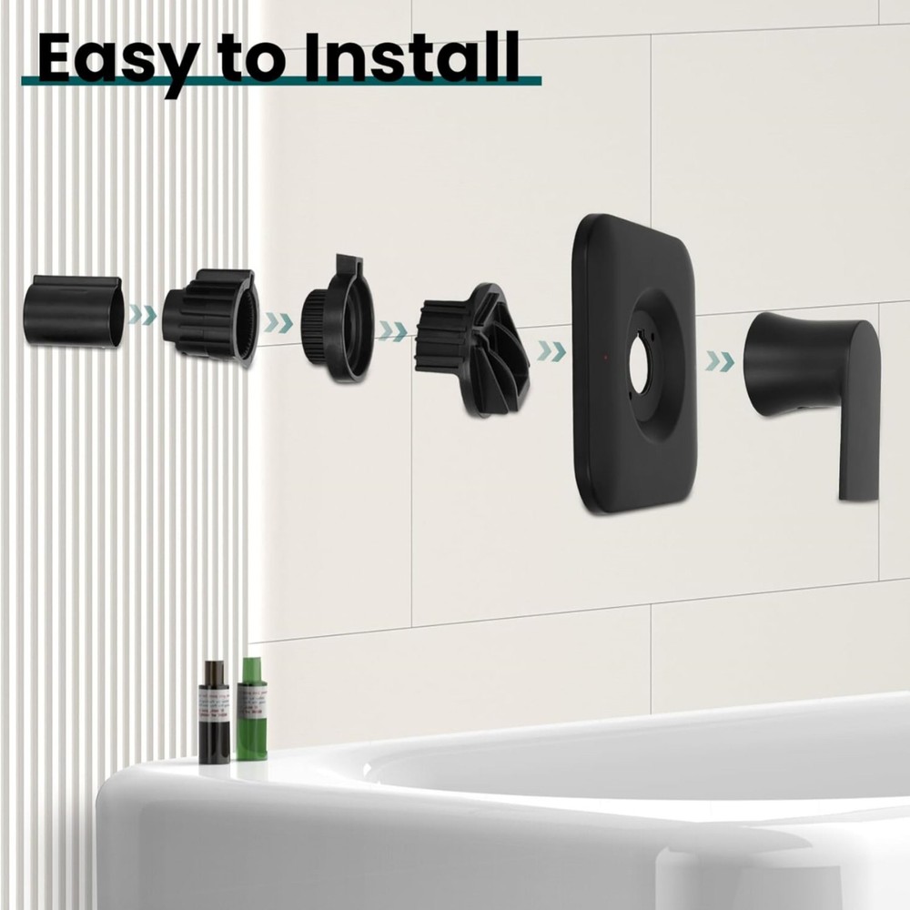 1 Set Durable Black Shower Handle Kit Replace For T2471BL Posi-Temp Valve