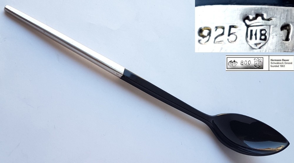 Spoon/Serving Spoon, 925er Silver, Hermann Builder, Um 1960 M332