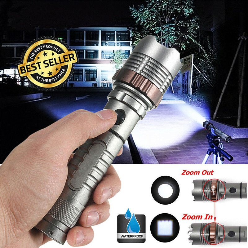 950000000 Lumen Super Bright LED Tactical Flashlight Rechargeable LED Work Light