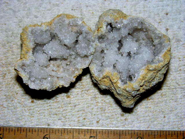 Geode pair opened with crystal centers 2 inch G67