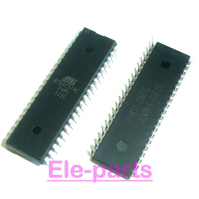 2 PCS AT89C51RC-24PU DIP40 AT89C51 8-bit Microcontroller with 32K Bytes Flash IC