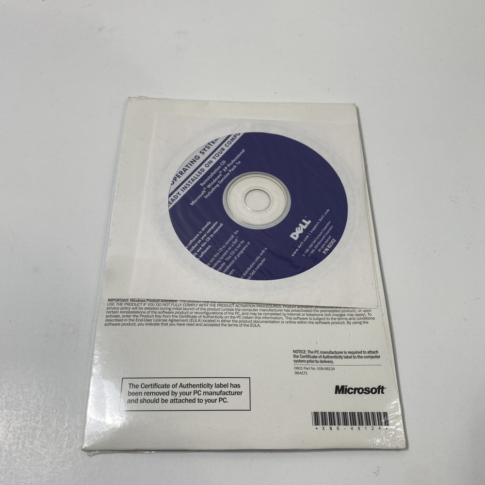 Sealed Microsoft Windows XP Professional Version 2002 NO Key Dell #1