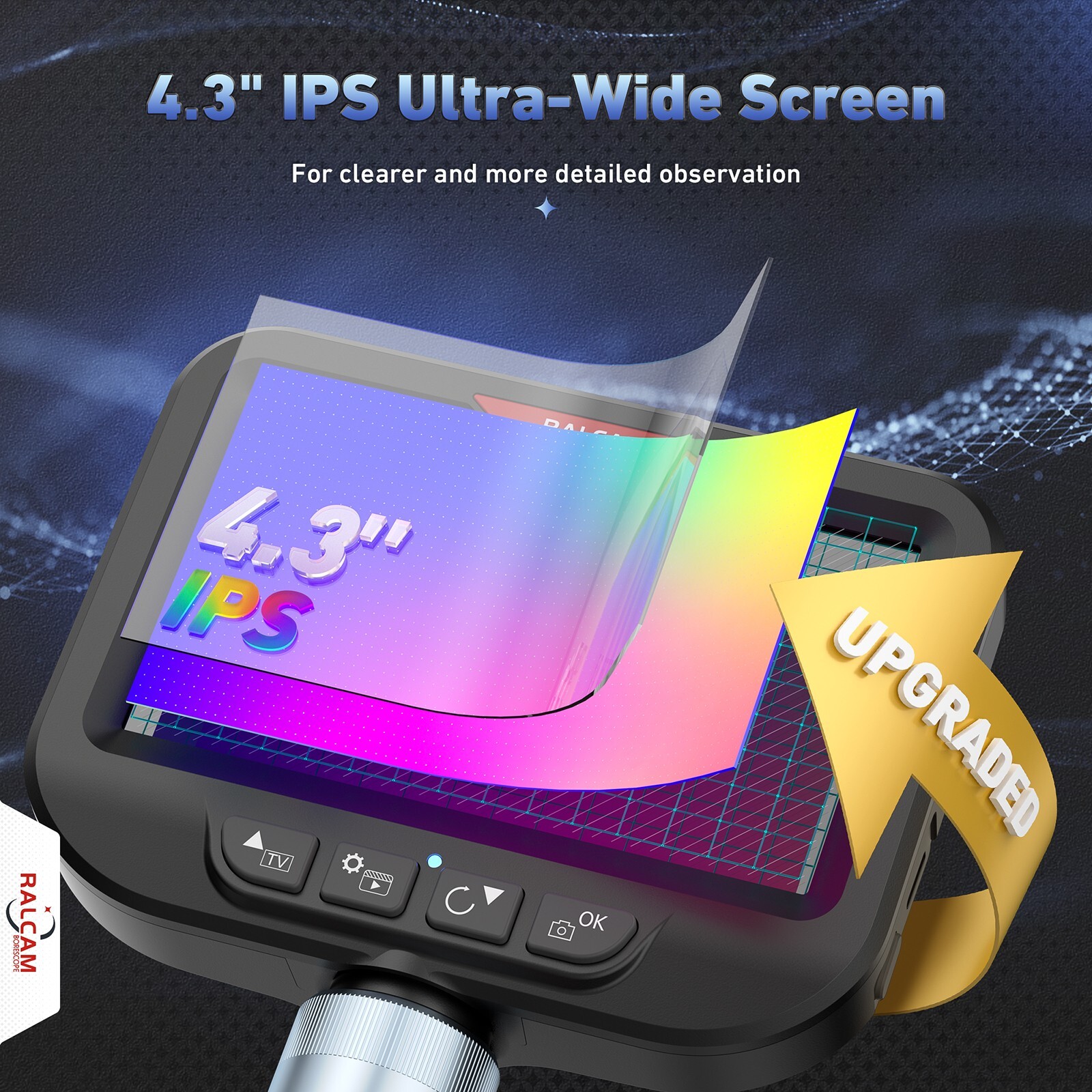 Ralcam 4-Way 360° Articulating Borescope Industrial Endoscope Inspection Camera