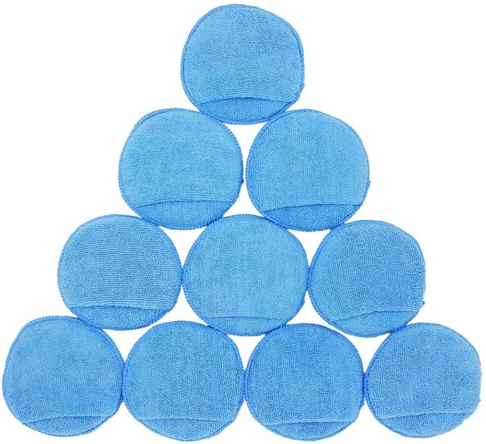 10PCS Microfiber Wax Applicator 5" Diameter Soft Microfiber Wax Applicator Pads