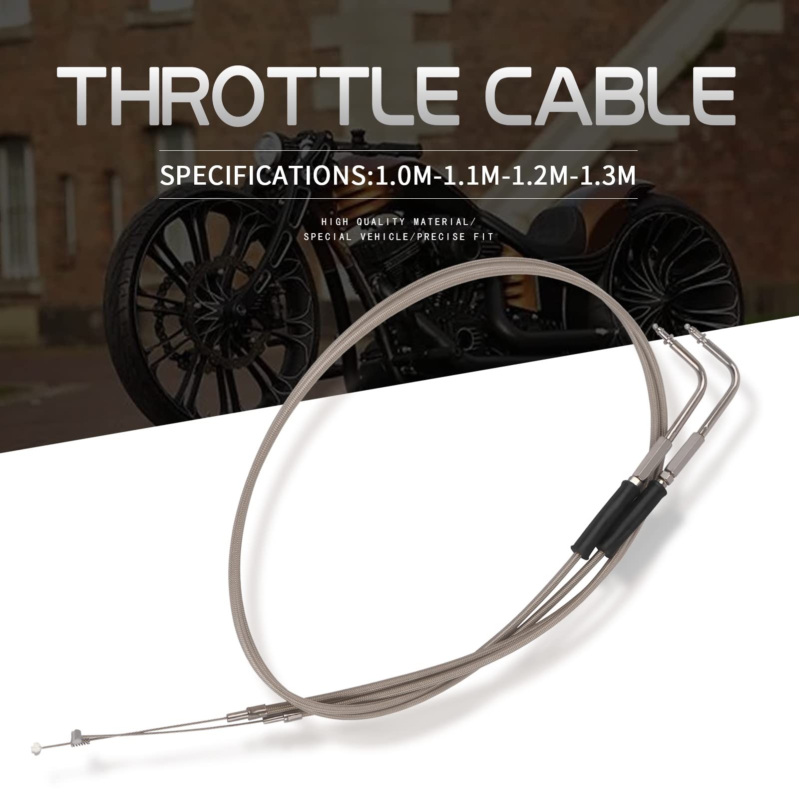 35.4" 55" 59" Stainless Steel Throttle Cable Wire Kit Idle Cable Compatible w...