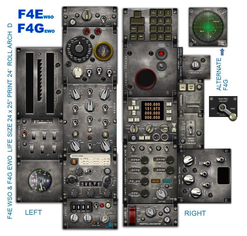 F4E+G PHANTOM II COCKPIT instrument panel CDkit