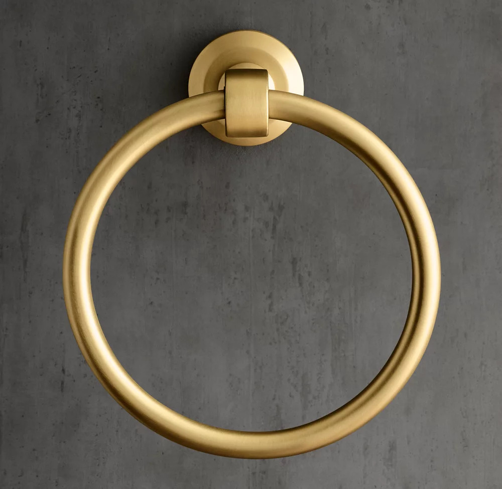 RH Lugarno Towel Ring – Solid Brass, Gold Finish