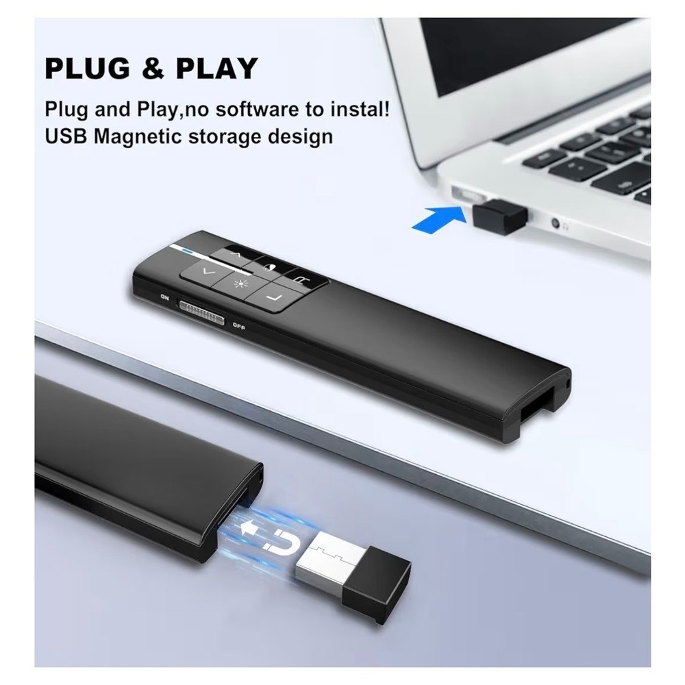 Knorvay N29 Wireless Presenter Remote Red Laser Pointer USB PowerPoint Clicker