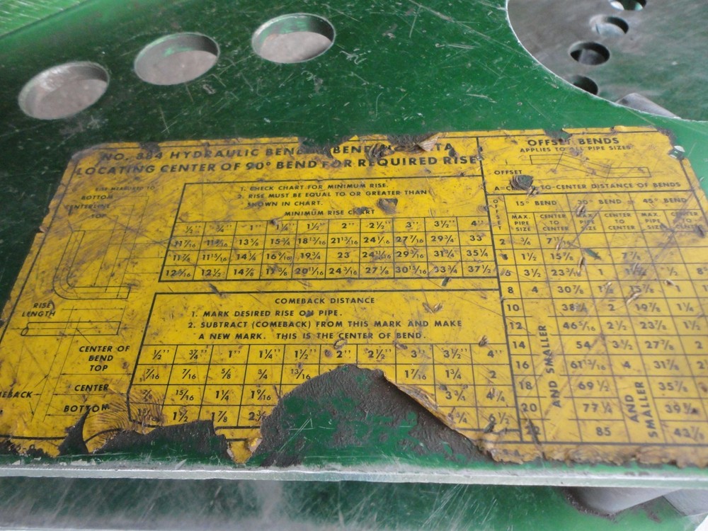 Pre-Owned "Complete" GREENLEE #885 Bender including Hydraulic Pump