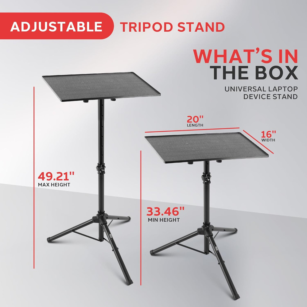 Universal Projector Stand | Height & Angle Adjustable Tripod 33" to 49" | Platfo
