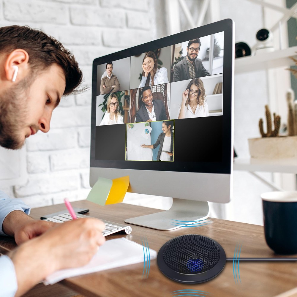 USB Microphone,Desktop Computer Mic, USB Conference Microphone with Mute Key,...