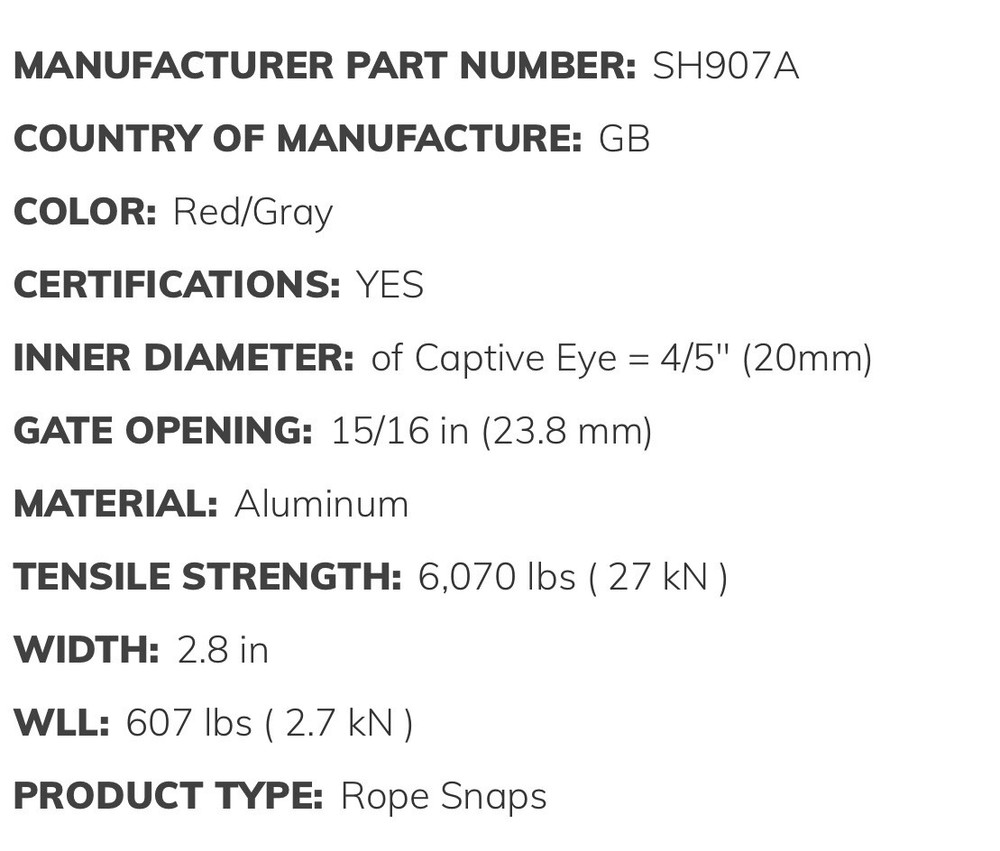 ISC Triple Action Snap Hook Part Number SH907A