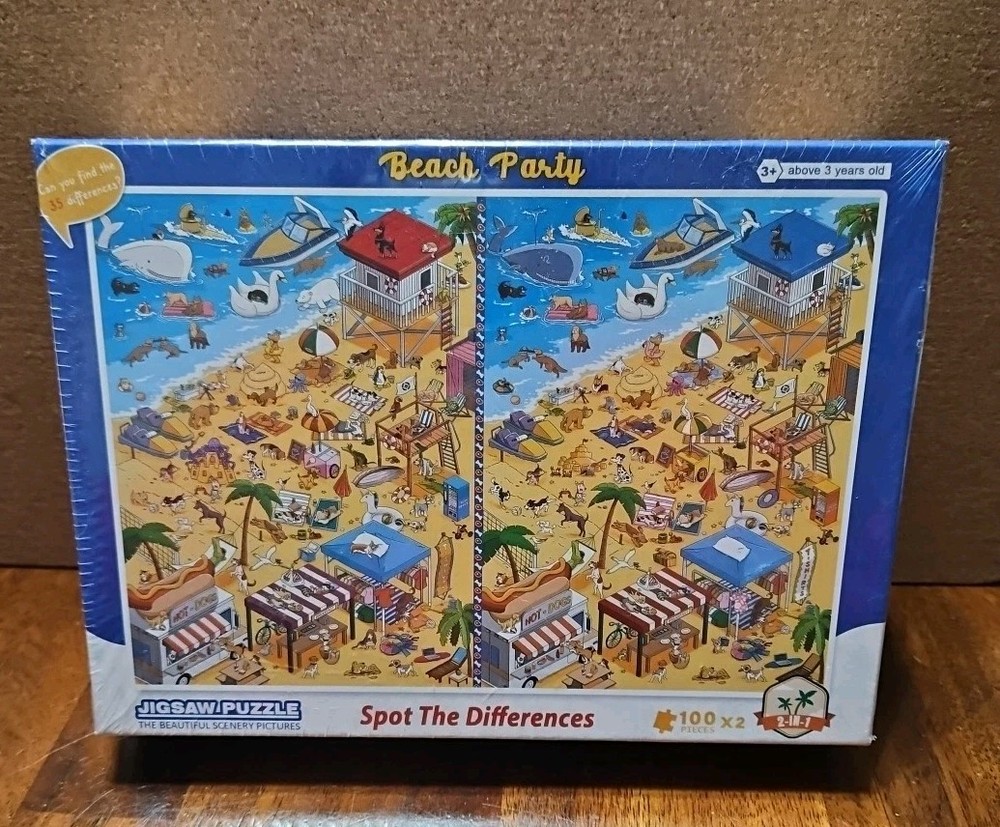 Spot the Difference  Puzzle Beach Party 100 X 2