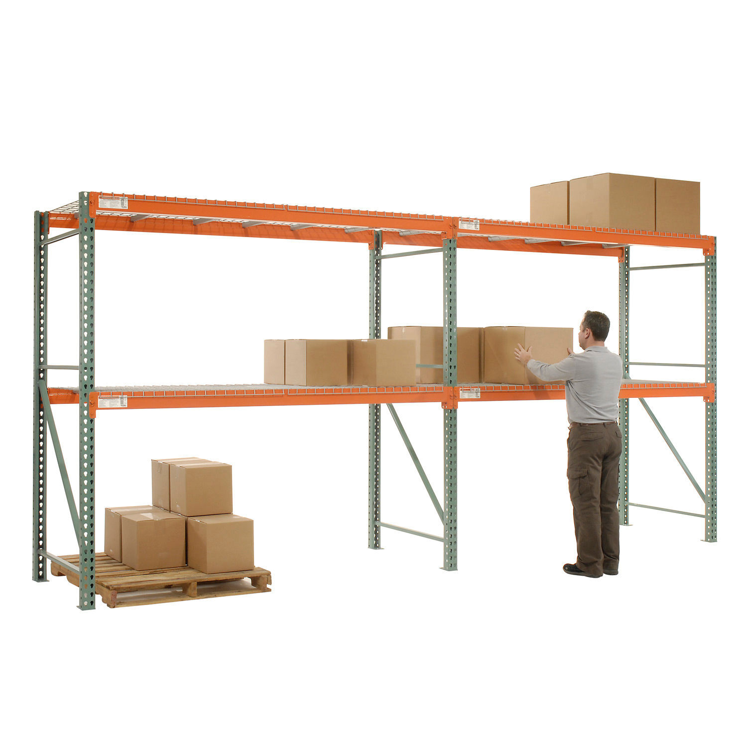 Global Industrial Teardrop Pallet Rack Add-On 144"W X 36"D X 96"H 5970 Lbs.