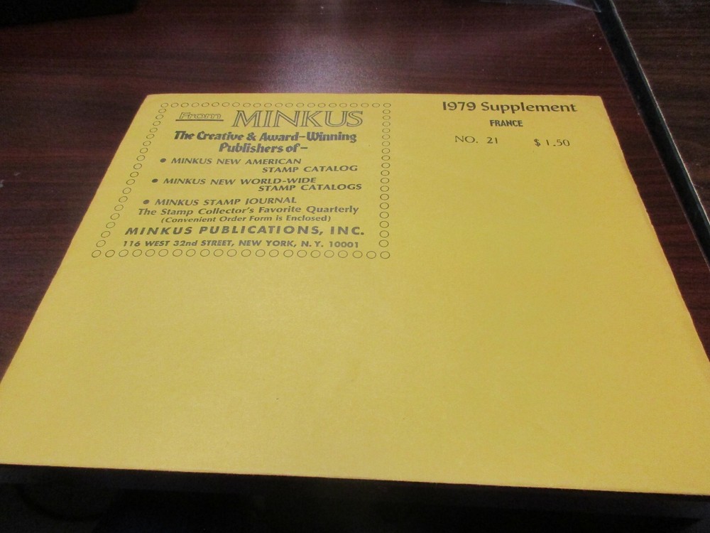 "MINKUS"  ALBUM PAGES  1979  SUPPLEMENT FRANCE #21    W/FREE SHIPPING!!!