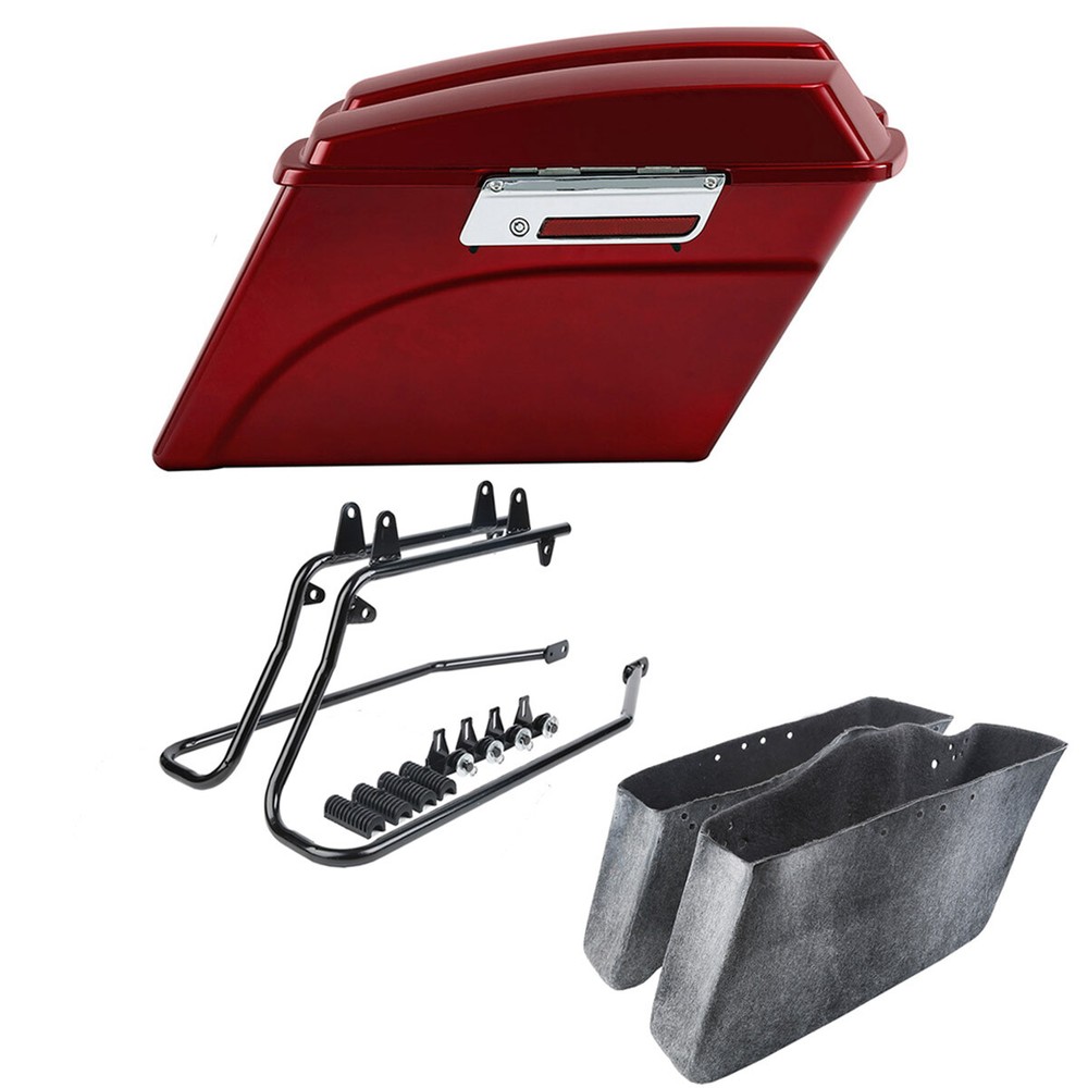 Red Hard Saddlebag Conversion Bracket Fit For Harley Heritage Softail 1986-2017
