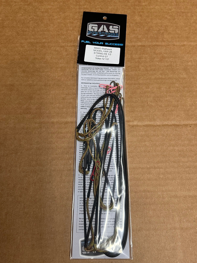 Gas Bowstrings Mathews VXR 28 GHOST CAMO Bowstring Cable Set W/ Speed Nocks