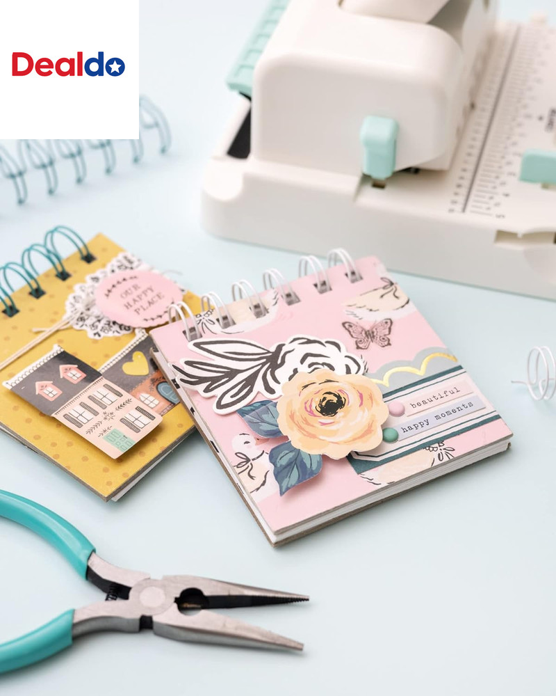 Mini Cinch Bundle Includes Book Binding Machine, 16 Wires, Wire Cutters, and Six