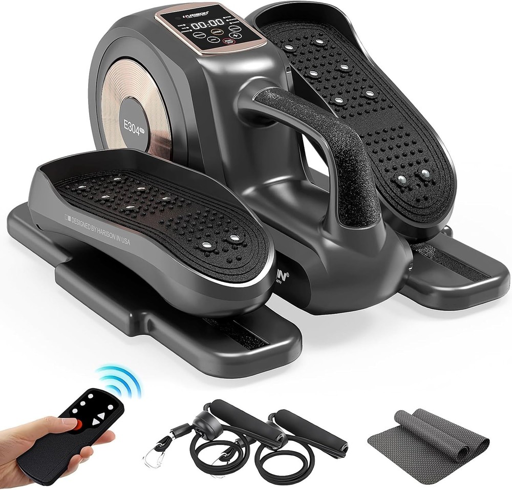 HARISON Under Desk Elliptical Machine with Multi-Functional LCD Display