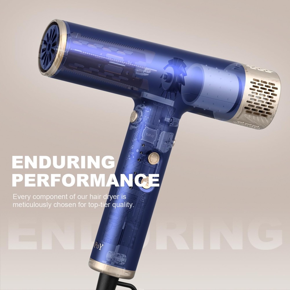Professional Hair Dryer with Diffuser Fast Drying 200 Million Ionic Blow Drye...
