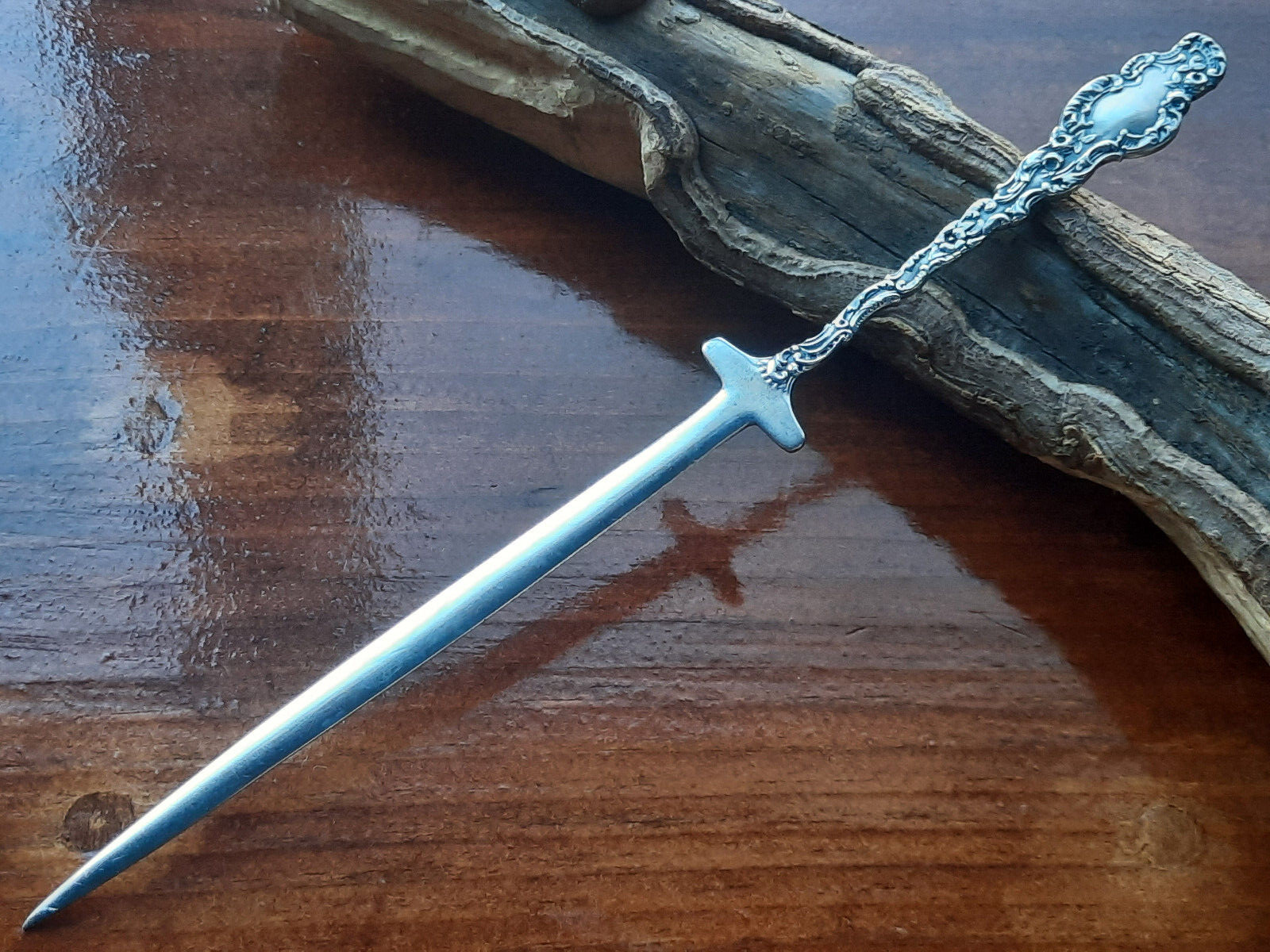 Sterling Silver Durgin Watteau Sword Letter Opener, No monogram