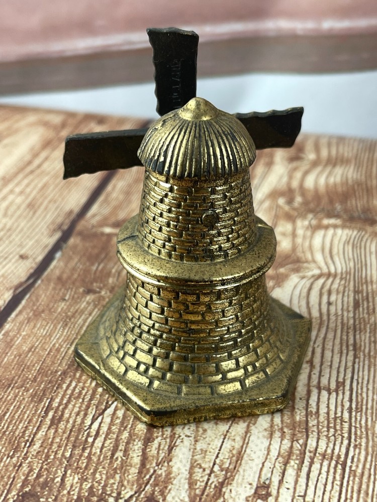 Vintage Solid Brass Dinner Bell Windmill
