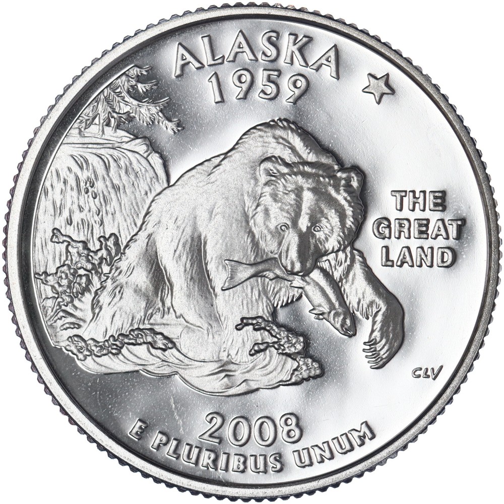 2008 S State Quarter Alaska Gem DCam Proof CN-Clad