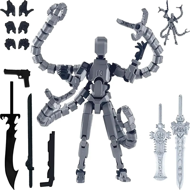 13cm Multi Jointed Robot Action Figure Movable 3D Printed Model Toy Gift