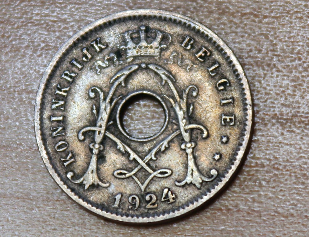 1924 Belgium 5 Centimes Dutch text