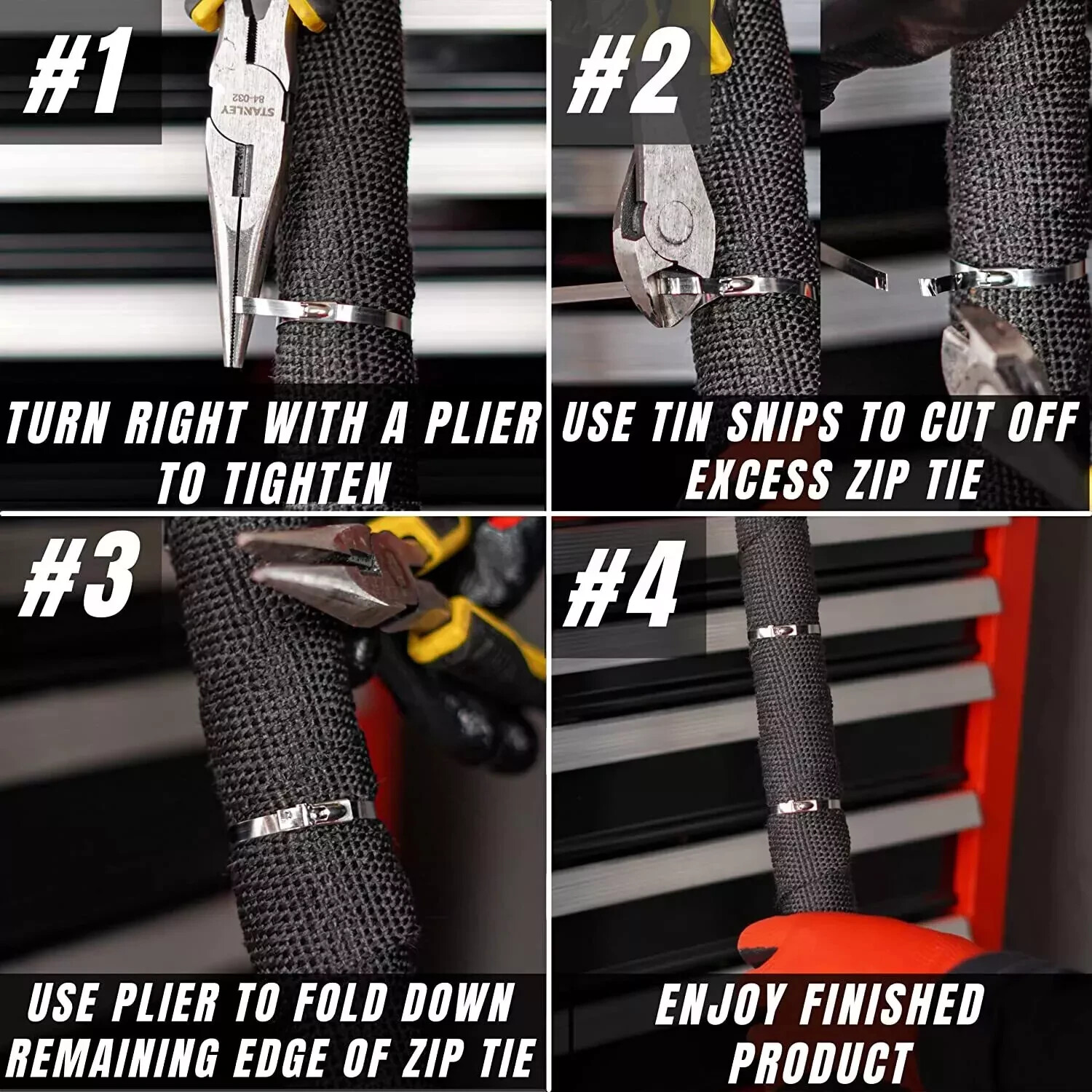 Metal Zip Ties 304 Stainless Steel Heavy Duty Cable 198-400lb 8" 12" 18 24" 36"