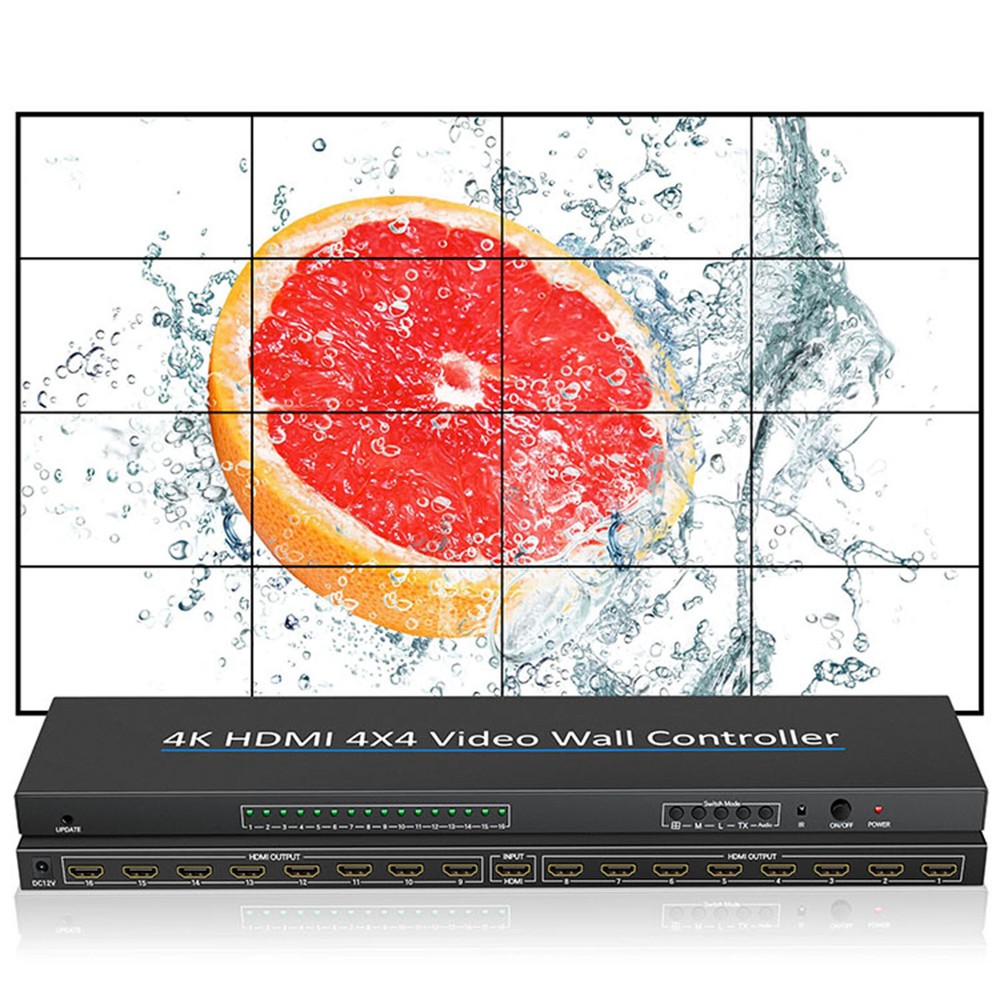 4K HDMI Video Wall Controller 4X4 2x2 1x4 1x3 16 HDMI TV Splice Screen Processor
