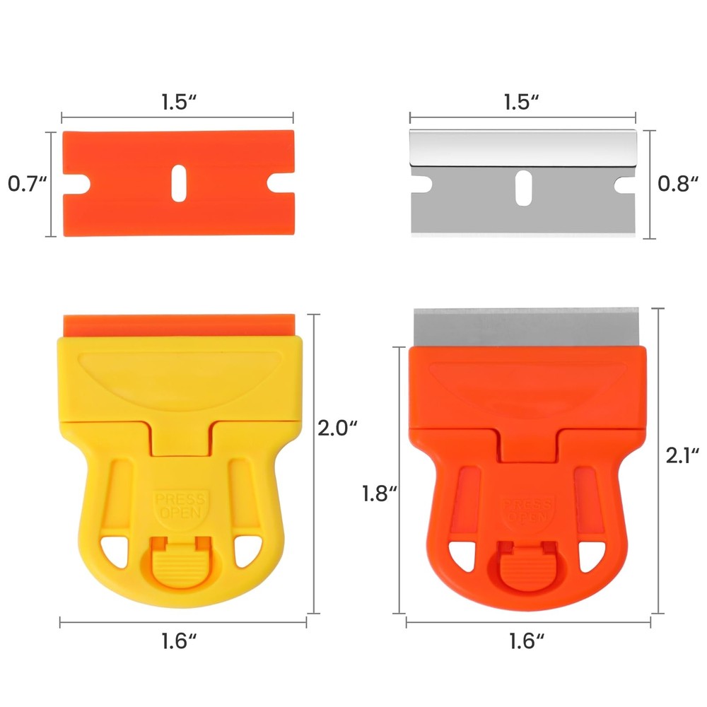 DEPOTA 2 Pack Razor Blade Scraper Plastic 2