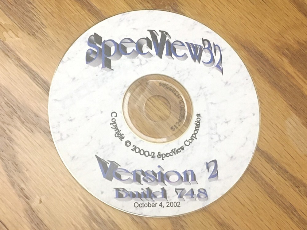 USED SpecView 32 Version 2 DATA LOGGING SOFTWARE CD GOOD CONDITION #5