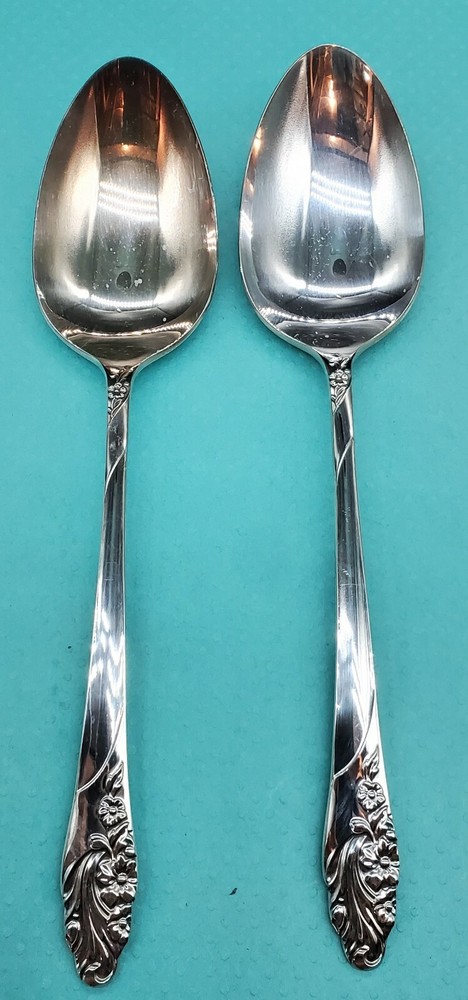 Oneida  EVENING STAR SOLID SERVING SPOONS Set of 2