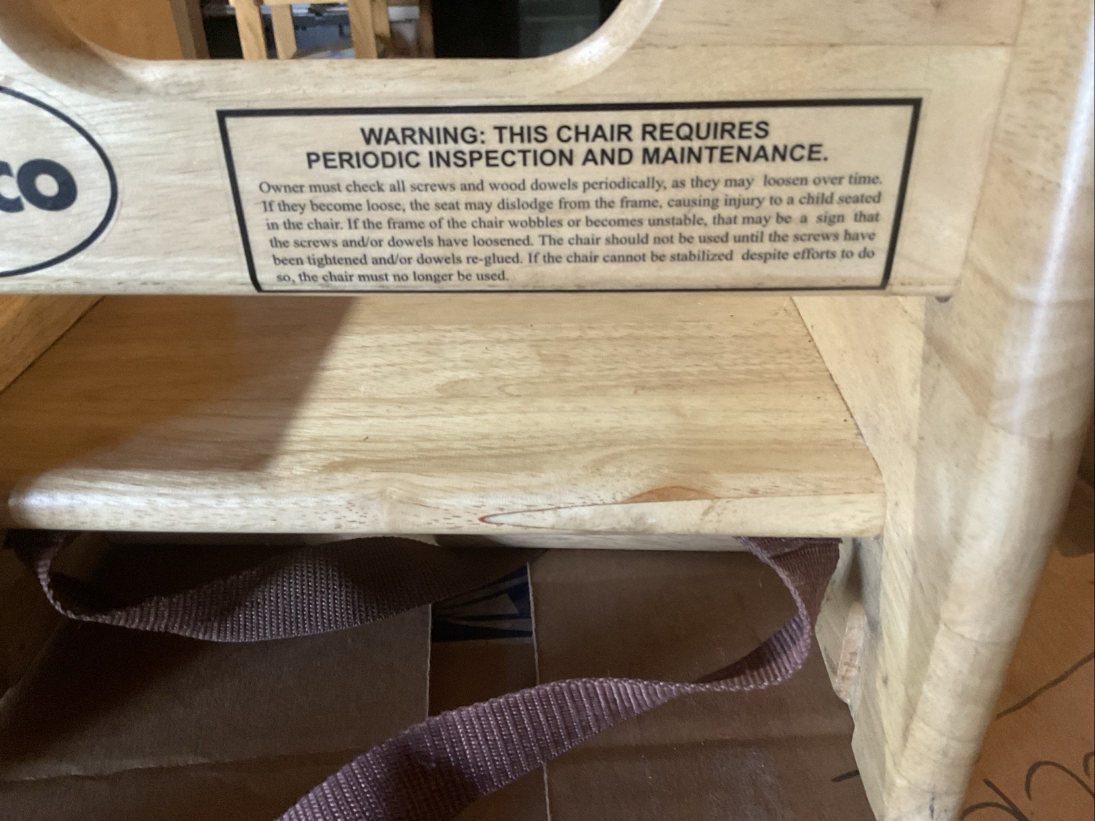 Restaurant Children Booster Seat in Natural Wood Finish Commercial Use Read