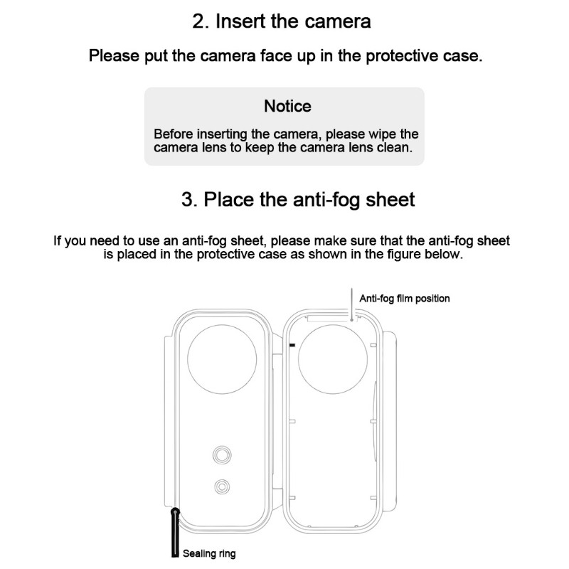 Housing Underwater Case Diving Bundle Set for insta 360 One X Panoramic Camera