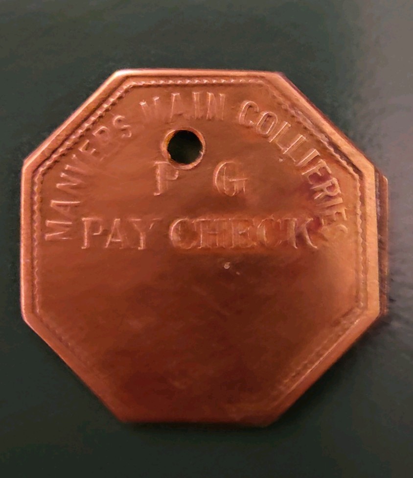 Manvers Main Colliery Pit Check marked Manvers Main Collieries Pay Check PG 1510