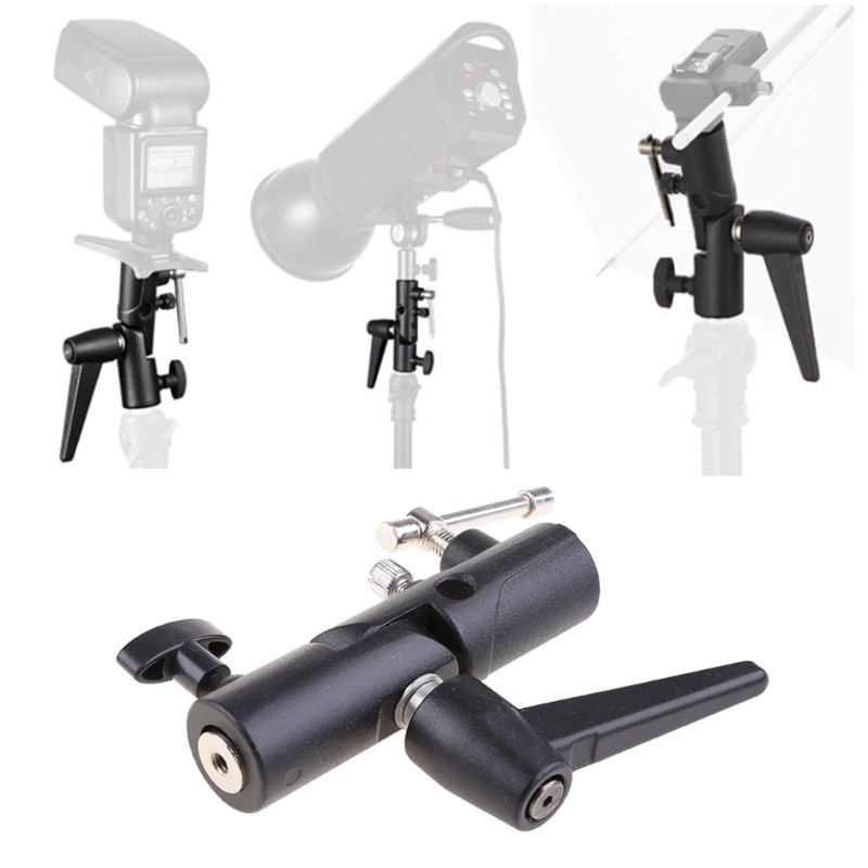 Flash Bracket H-Type Holder Adapter Light Stand Swivel Mount Umbrella Softbox