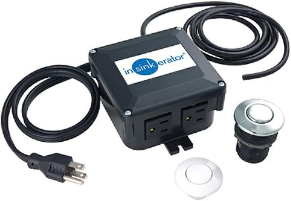 Garbage Disposal Air Switch Kit, Dual Outlet Sink Top Switch Button for All Foo