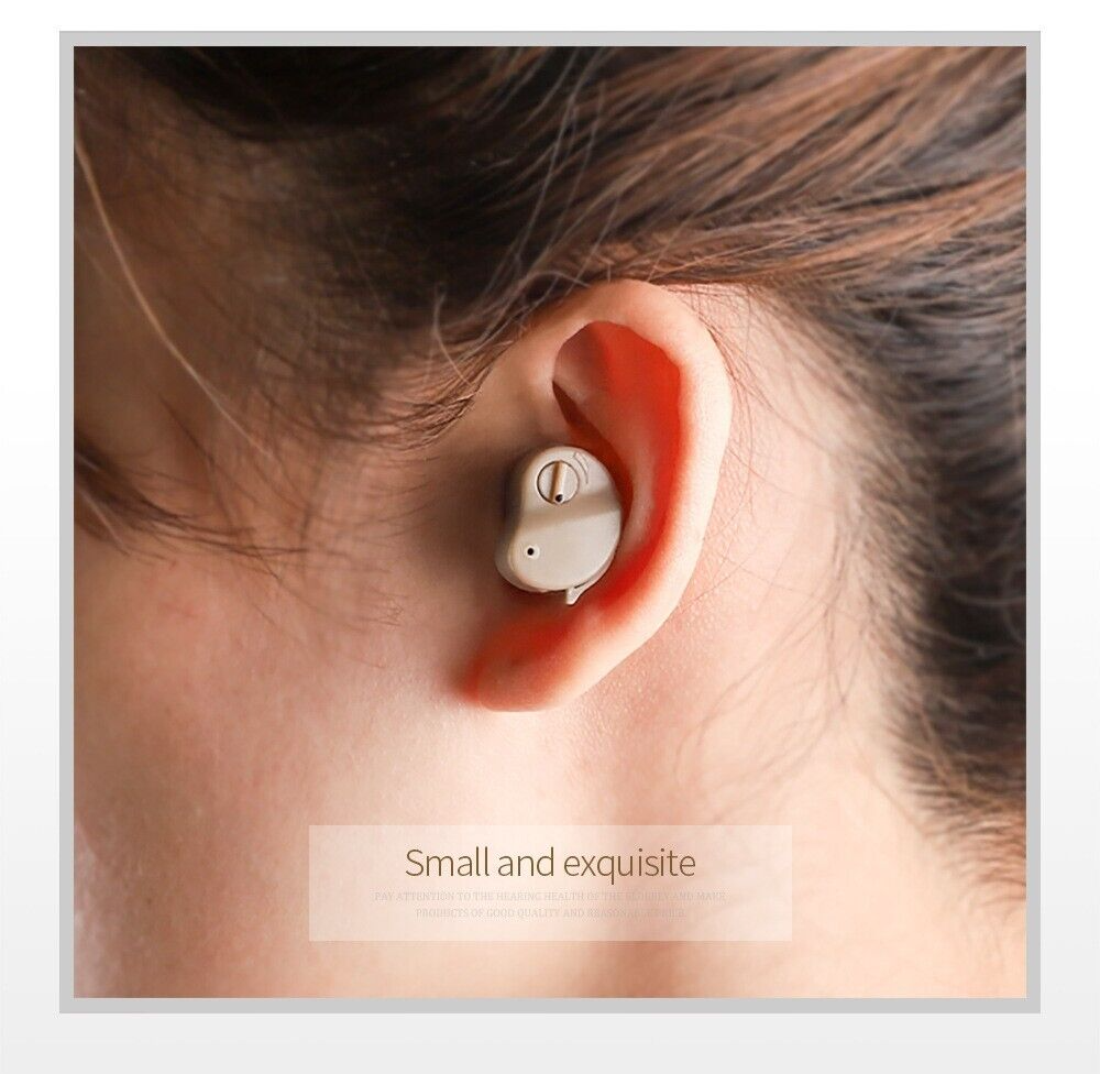 Pair Invisible Wireless Mini Hearing Aids Small Sound Voice Amplifier Enhancer