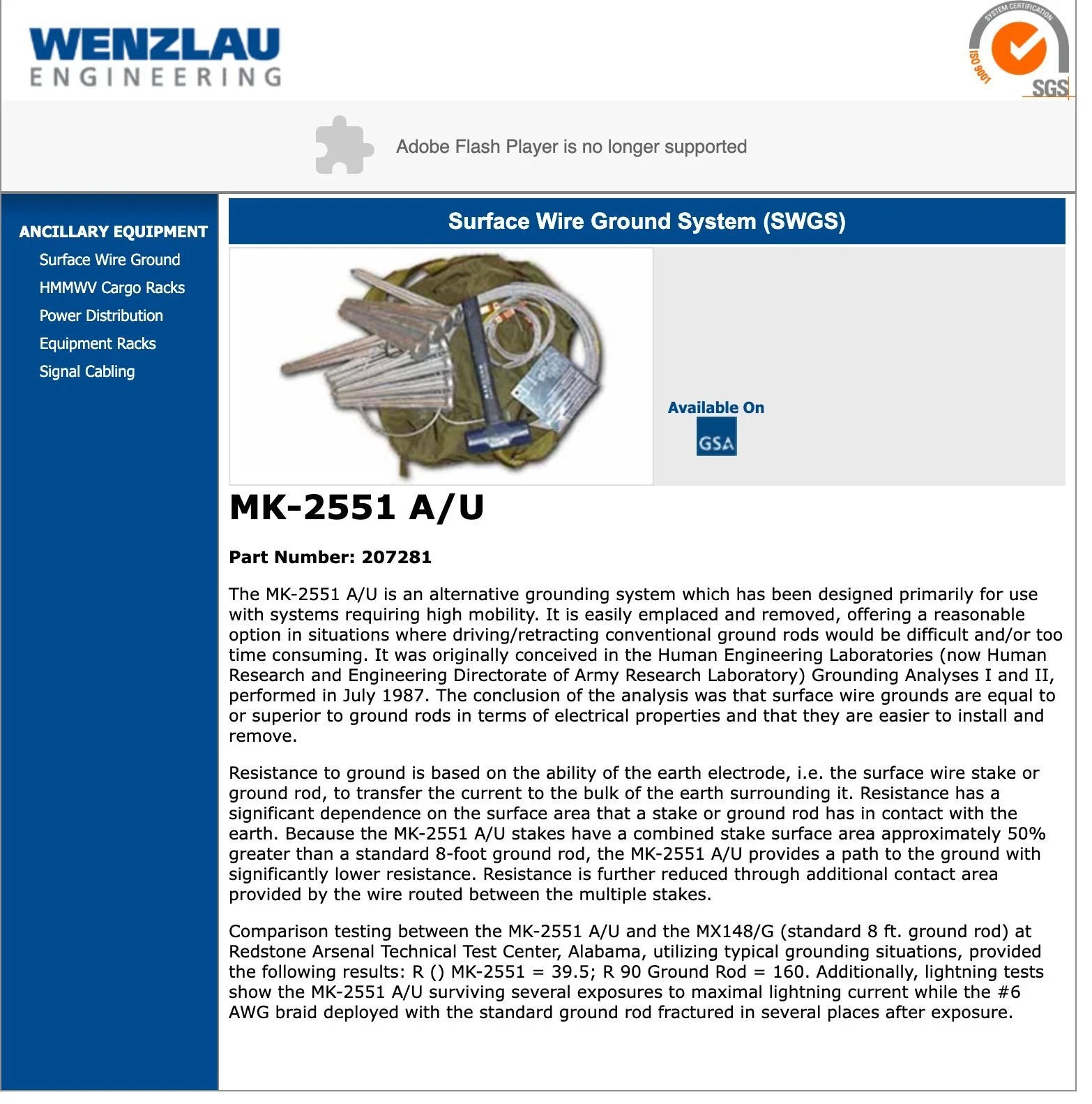 Military Surface Wire Grounding Kit SWGK MK-2551A/U PORTABLE HAM, CB, RADIO