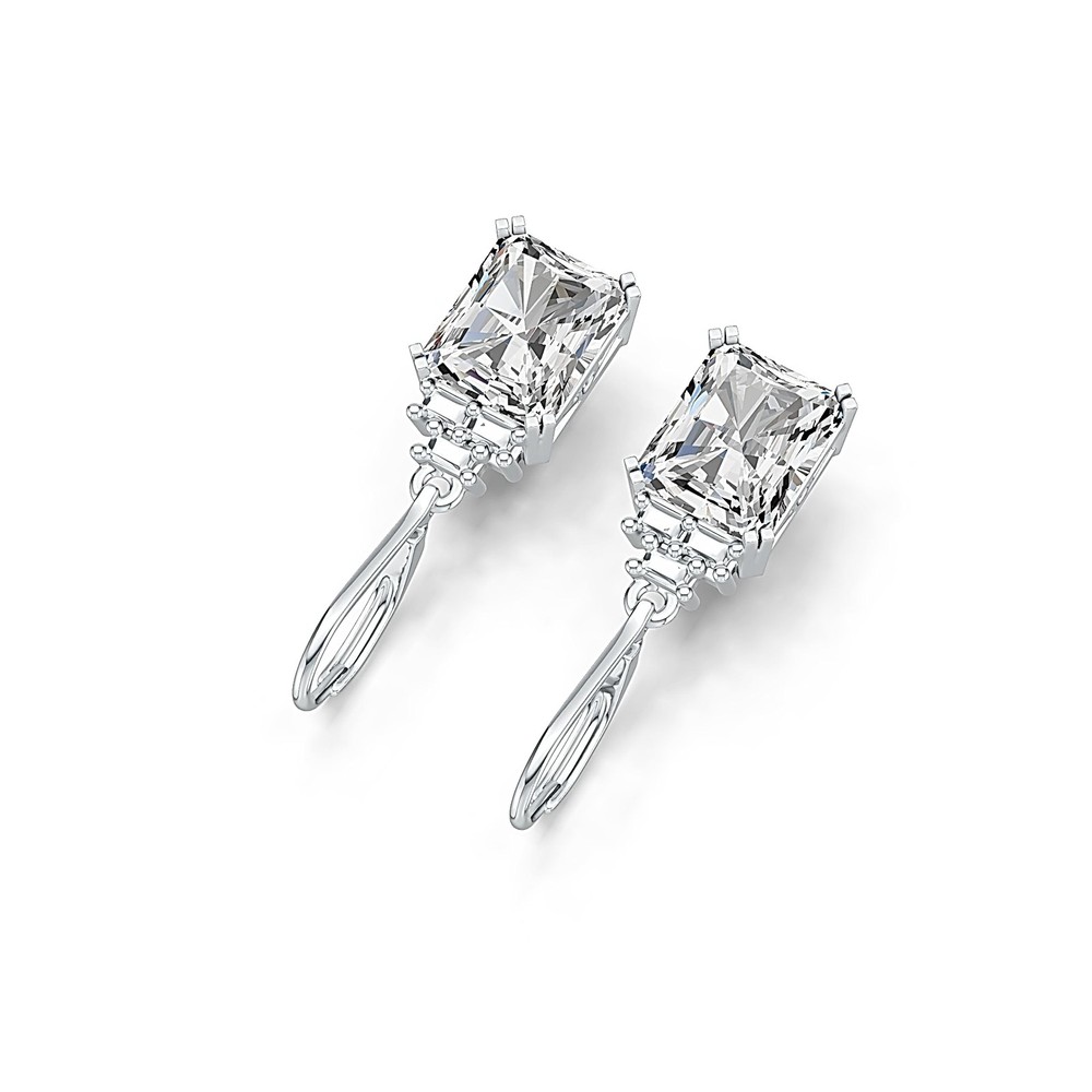Sterling Silver Semi Mount Earrings Setting Emerald OCT 10X8mm
