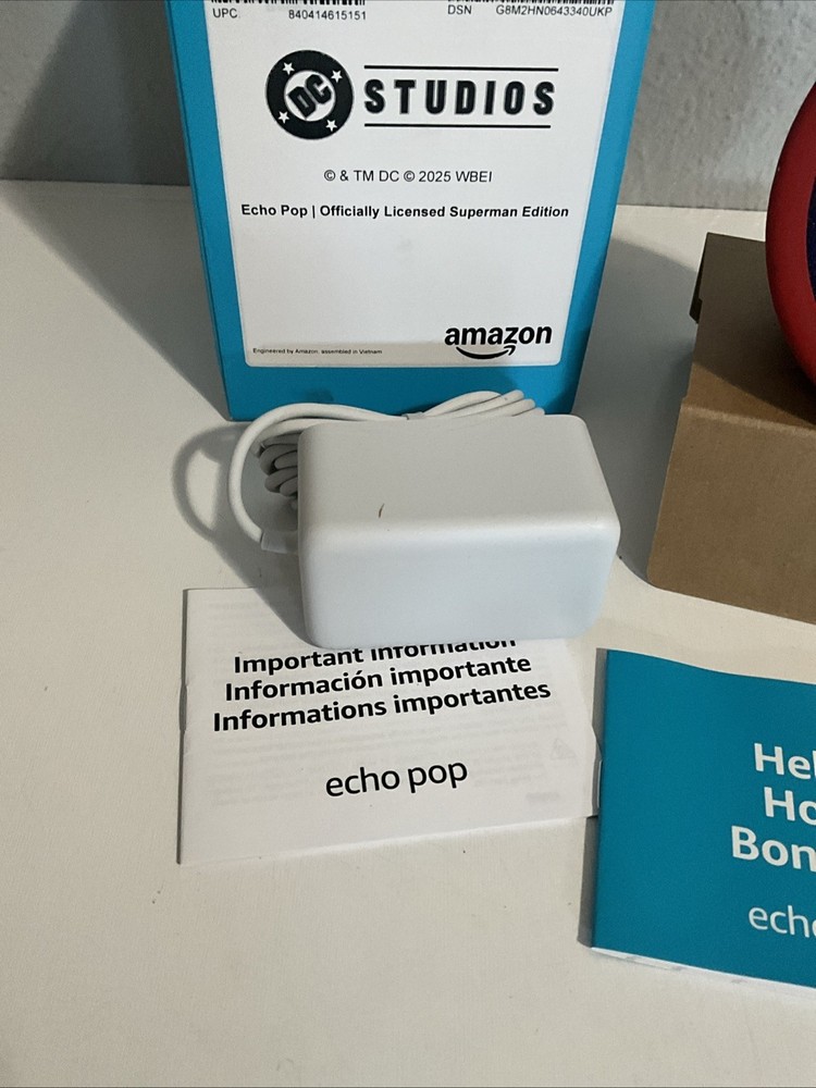 Superman Edition Amazon Echo Pop (Limited Edition) - New Open Box