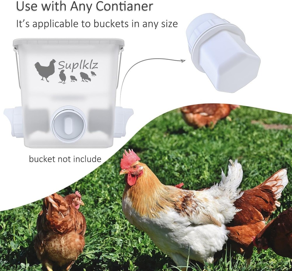 5-Gallon Gravity Feeder Kit for Chickens – Rainproof & Mess-Free Solution