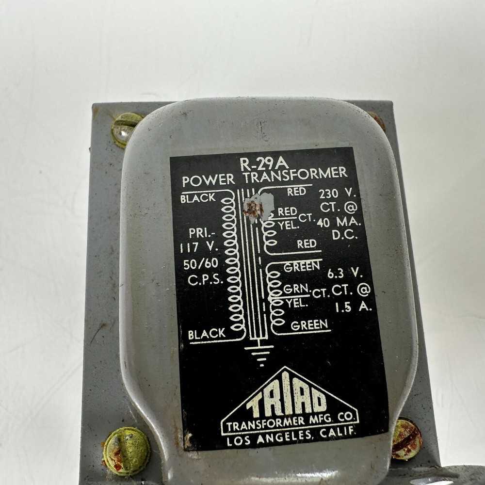 Triad R-29A Preamp Power Transformer 250V 40MA w/ Original Box