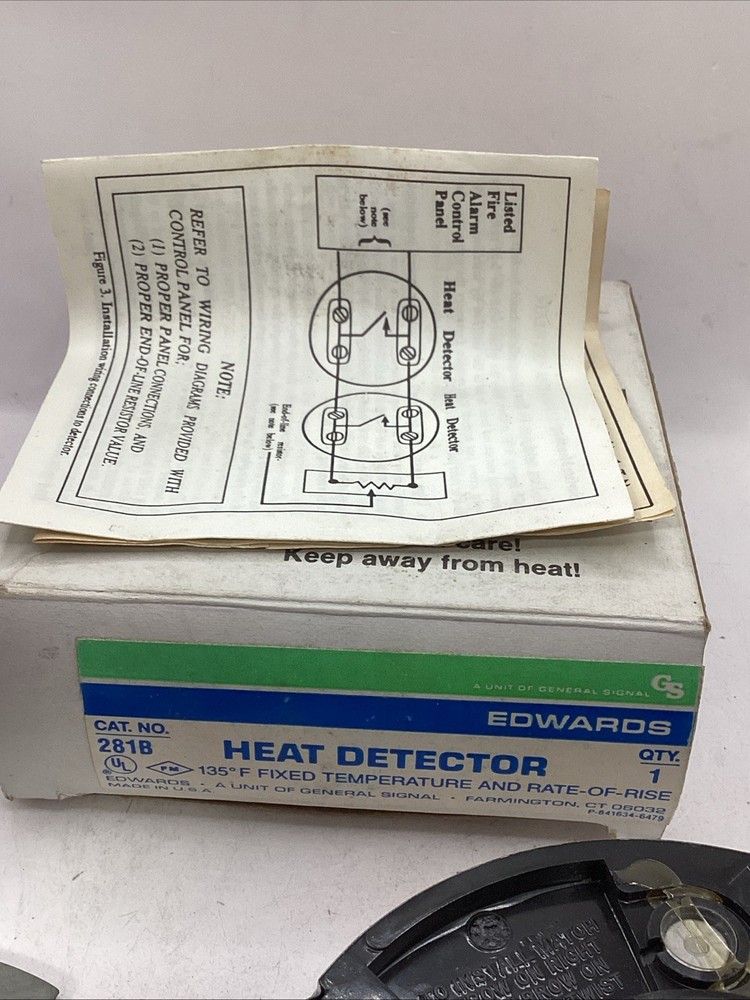 EDWARDS 281B HEAT DETECTOR 135° Fixed Temperature