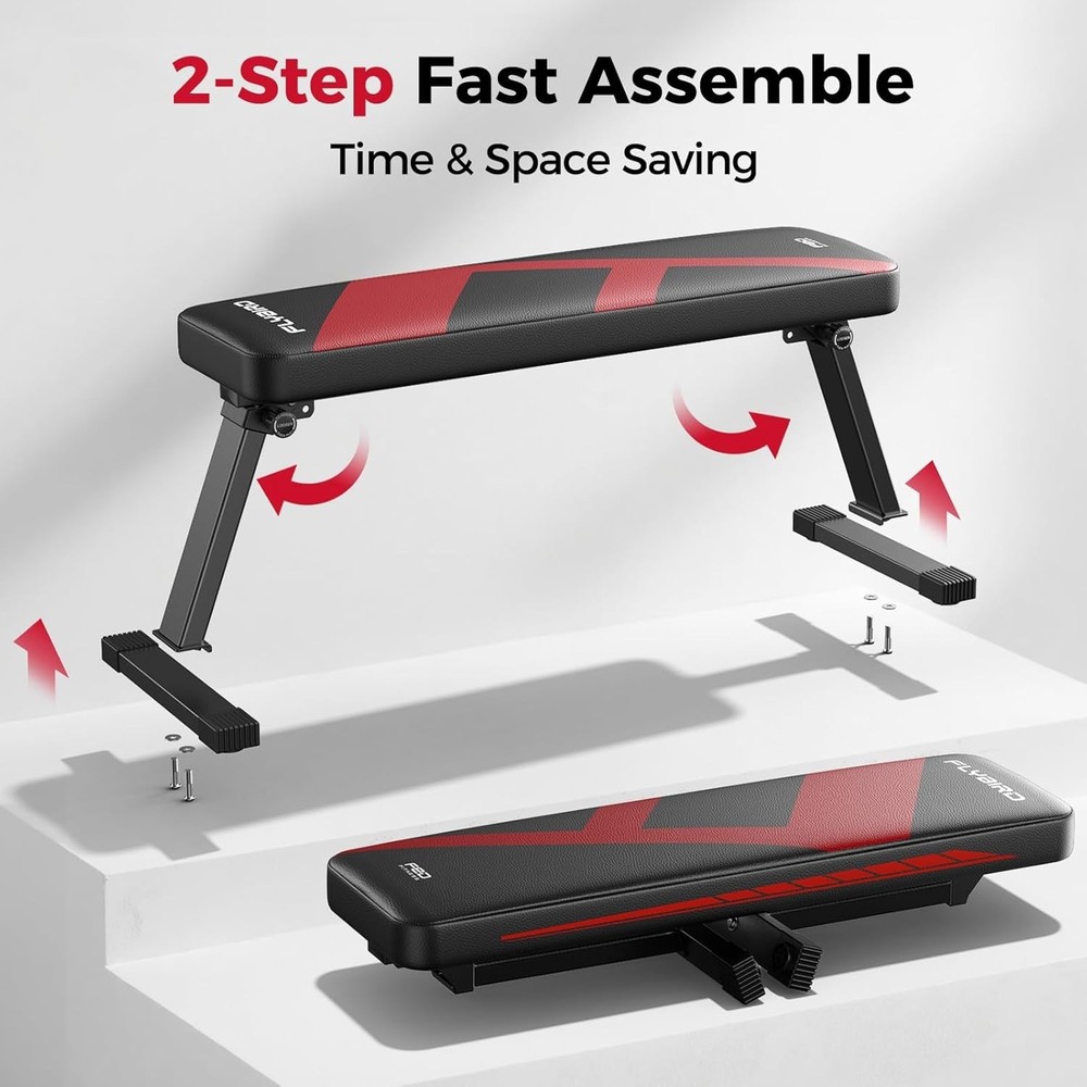 Flat Bench Foldable Flat Weight Bench Easy Assembly Strength Training Bench