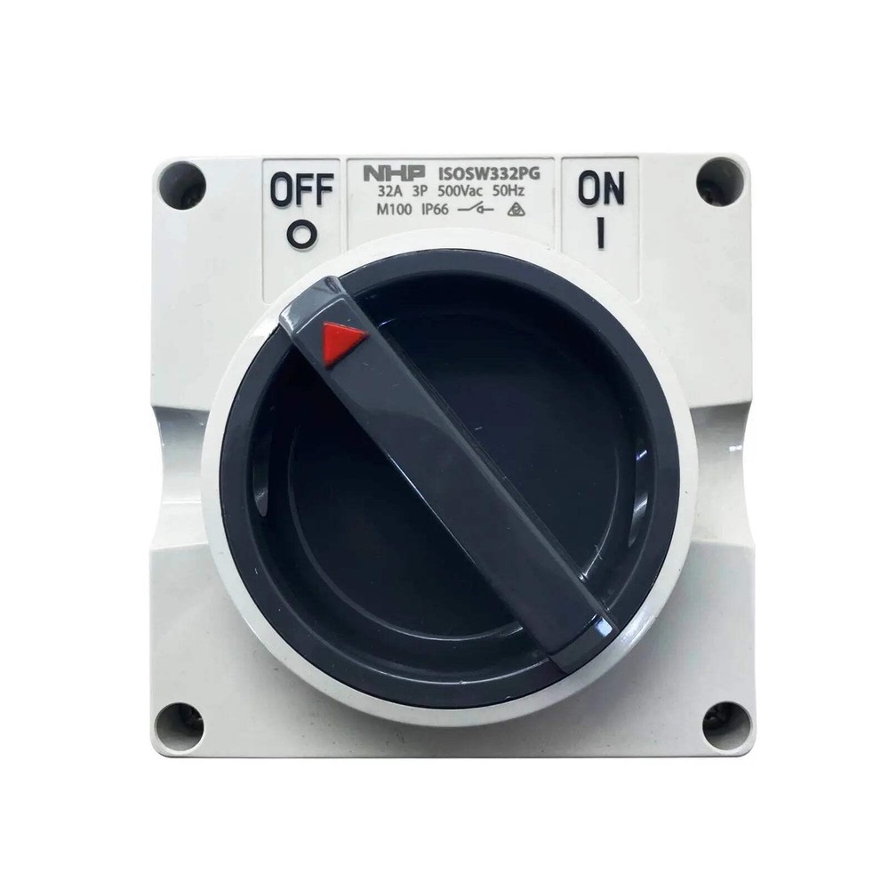 NHP Surface Switch 3 Pole 32A Grey ISOSW332PGLB