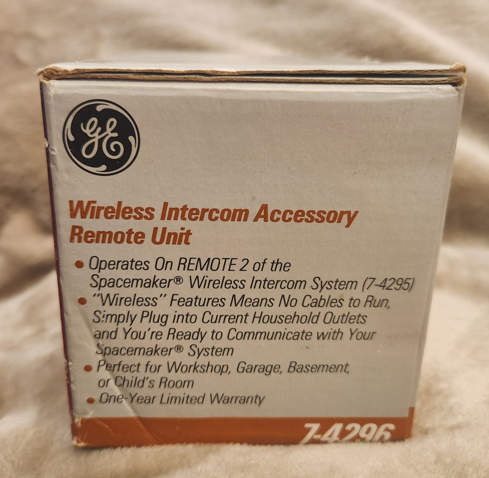 GE Spacemaker 7-4296 Accessory Remote Unit for Wireless Intercom New Old Stock